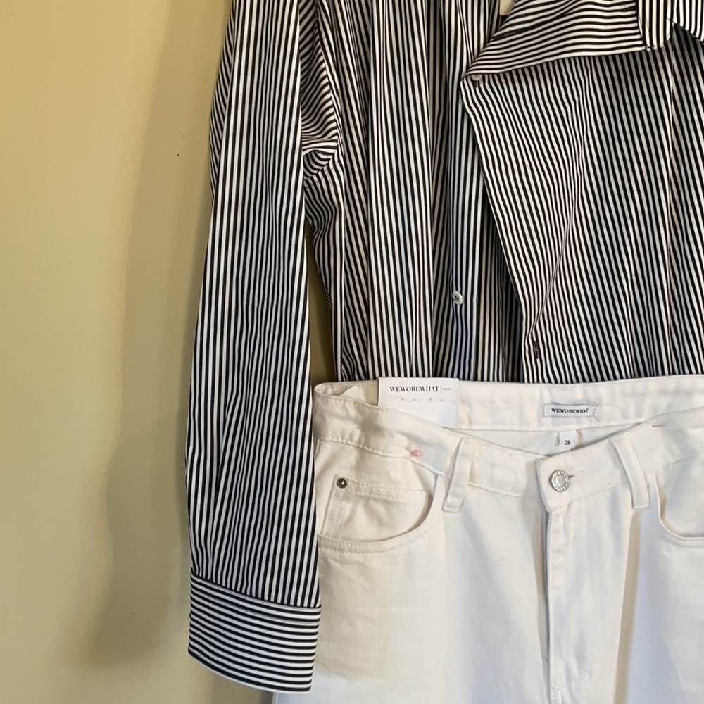 Zara Striped Oversized Button Up Closure - image 6